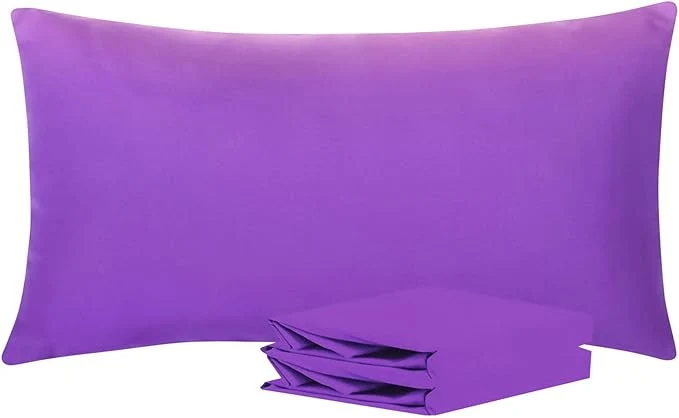 Prestigious NTBAY King Pillowcase Set - 2 Pack Brushed Microfiber 20x40 Pillowcases - Soft Wrinkle- Fade-Resistant Stain-Resistant Purple Pillowcases with Envelope Closure - 20x40 Inches Purple High-Performance