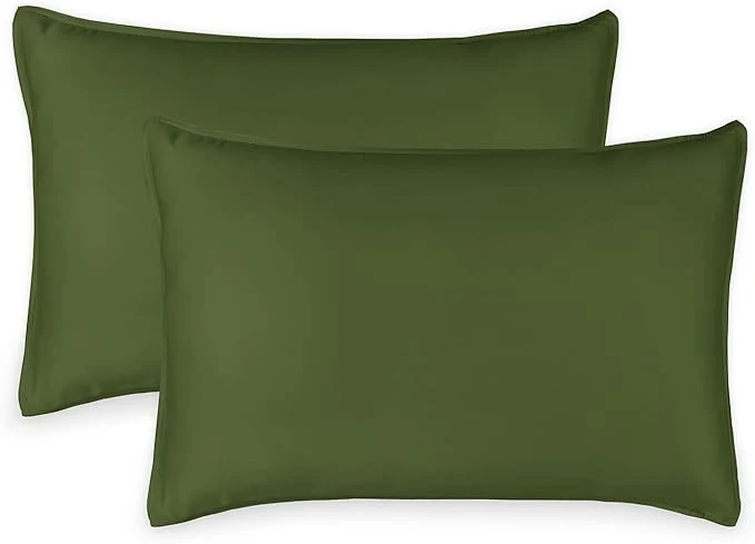 Verified Queen Pillowcases by Pure Bamboo Organic Viscose Derived from Bamboo Luxuriously Soft amp Cooling Double Stitching Envelope Closure 2 Queen Pillowcases Pesto Effective