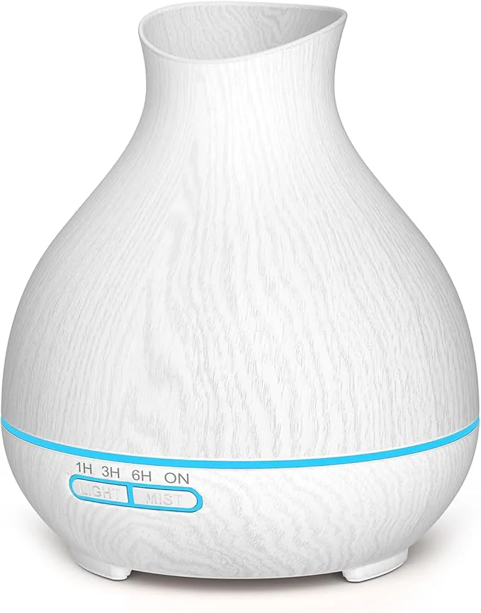 Healthy BZseed Aromatherapy Essential Oil Diffuser 550ml 12 Hours White Wood Grain Fine