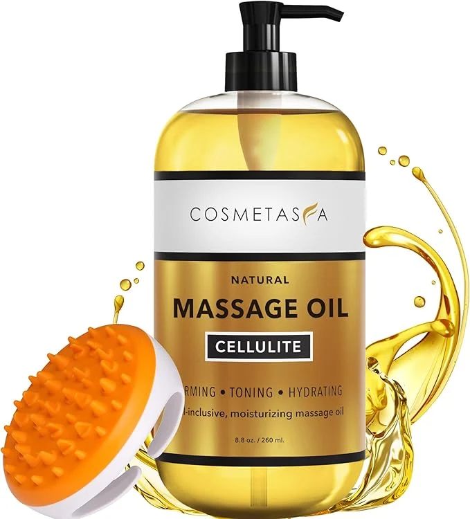 Crafted Cellulite Massage Oil with Massager Mitt Easy-to-Use