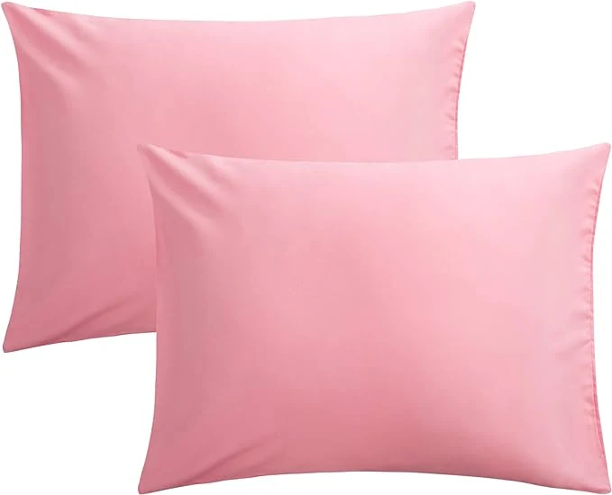Durable FLXXIE Pillow Cases Standard Size Soft Microfiber Pillow Covers with Envelope Closure Wrinkle Stain Resistant Pillowcases 2 Piece Set 20x26 Pink Official