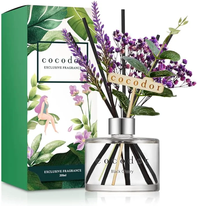 Natural COCODOR Lavender Reed Diffuser Black Cherry 6.7oz 1 Pack Home Decor Functional