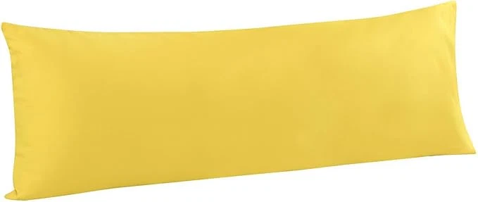 Casual FLXXIE Body Pillow Cover - Super Soft Microfiber 20x54 Body Pillow Case - Envelope Closure Wrinkle Stain Resistant 20x54 Long Pillowcase Yellow Premium Material