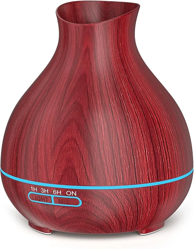 High-Grade BZseed Aromatherapy Essential Oil Diffuser 550ml 12 Hours Wood Grain Aroma Green