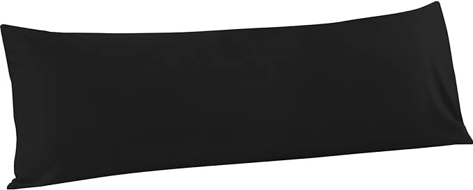 Consistent FLXXIE Body Pillow Cover - Super Soft Microfiber 20x54 Body Pillow Case - Envelope Closure Wrinkle Stain Resistant 20x54 Long Pillowcase Black Sophisticated