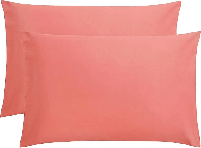 Effective FLXXIE Pillow Cases Queen Soft Microfiber Pillow Covers with Envelope Closure Wrinkle Resistant Pillowcases 2 Piece Set 20x30 Coral Top-Quality