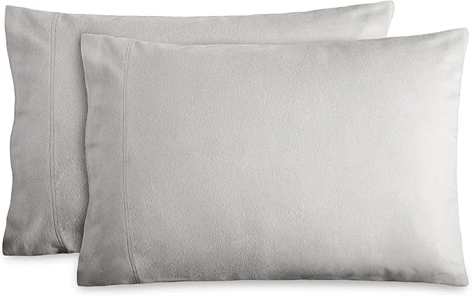 Unique Bare Home Flannel King Pillowcases Set of 2- Cotton - Velvety Soft amp Cozy - Double Brushed Heavyweight Flannel Pillowcases King Pillowcase Set of 2 Light Grey Trusted
