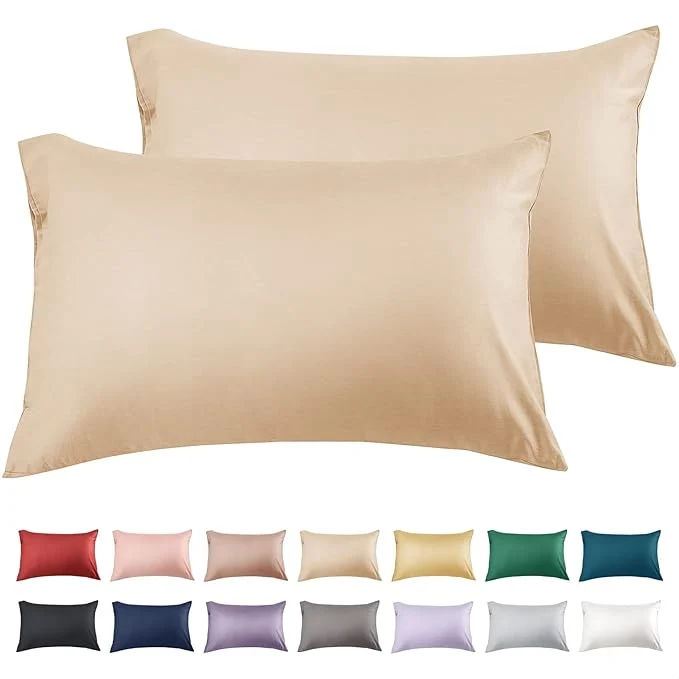 Professional Warmstar Cotton Pillow Cases Standard Size Set of 2 600 Thread Count Pillowcases 20x26 Inches Soft Long Staple Cotton Pillowcases Breathable with Envelope Closure Khaki Optimized