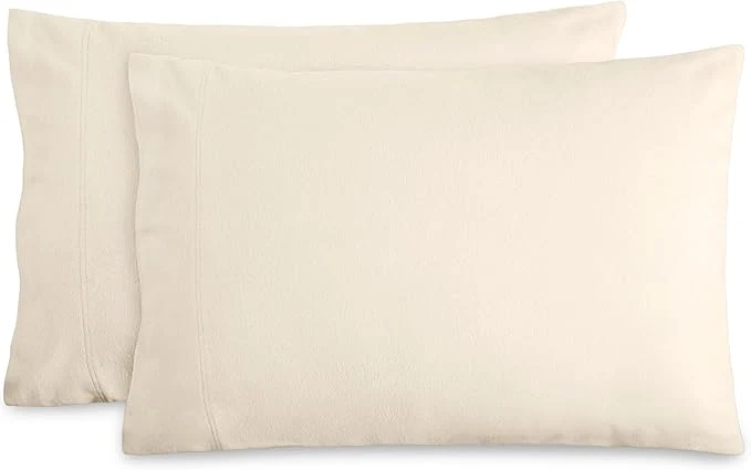 Versatile Bare Home Flannel Standard Pillowcases Set of 2- Cotton - Velvety Soft amp Cozy - Double Brushed Heavyweight Flannel Pillowcases Standard Pillowcase Set of 2 Sand Exceptional