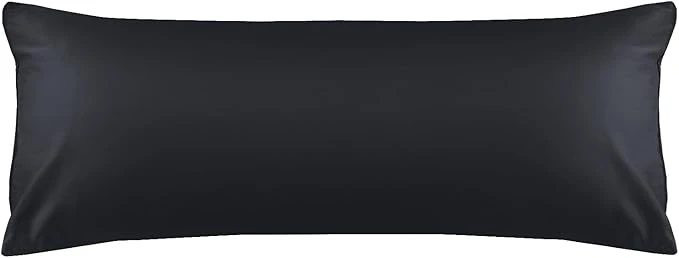 Crafted Warmstar Cotton Body Pillow Cover 1 Pack 600 Thread Count Body Pillow case 20 quot x54 quot Long Body Pillow Case Cover Soft Breathable with Envelope Closure Black World-Class