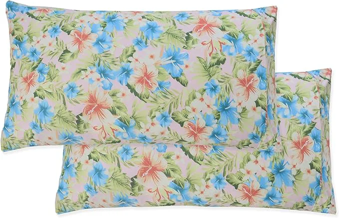 User-Friendly Elegant Comfort Ultra Soft Set of 2 Floral Print Pillowcases - 1500 Premium Hotel Quality Microfiber Soft and Smooth Envelope Closure 2-Piece Pillow Covers - Standard Queen Magnolia Professional
