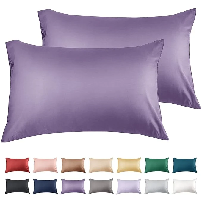 Selected Warmstar Cotton Pillow Cases King Size Set of 2 600 Thread Count Pillowcases 20x36 Inches Soft Long Staple Cotton Pillowcases Breathable with Envelope Closure Plum Enhanced