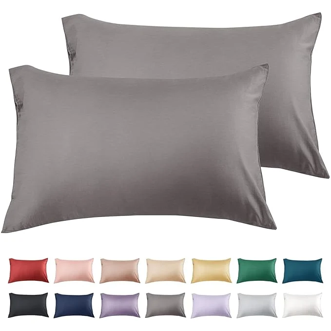 Responsible Warmstar Cotton Pillow Cases Queen Size Set of 2 600 Thread Count Pillowcases 20x30 Inches Soft Long Staple Cotton Pillowcases Breathable with Envelope Closure Dark Grey Traditional