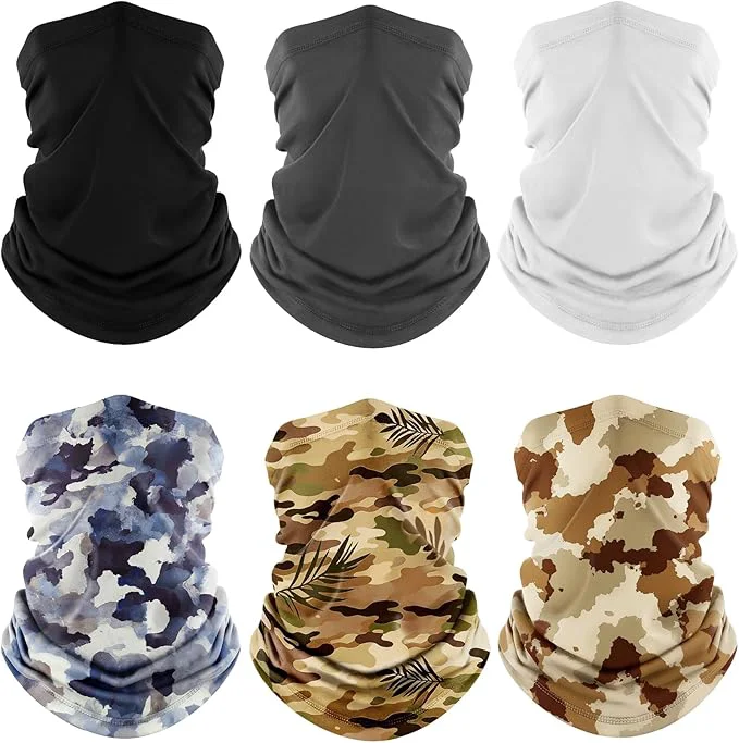 Lightweight Fuinloth Neck Gaiter 6 Pack Cooling UV Protection Bandana Face Mask Gator Scarf Casual