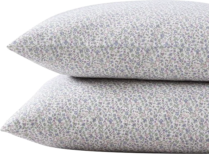 Green Laura Ashley - Standard Pillowcase Set Breathable Percale Cotton Bedding Crisp amp Cool Home Decor Emogene Purple 2 Piece Dependable