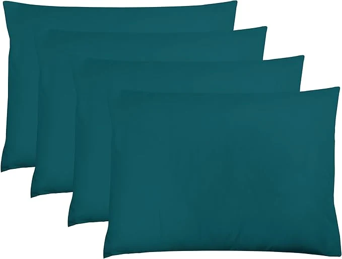 Eco-Friendly ZPECC Pillow Cases King Size Set of 4 20x36 Envelope Closure Pillowcases Soft Plain Brushed Microfiber Covers Hypoallergenic Breathable Teal Versatile
