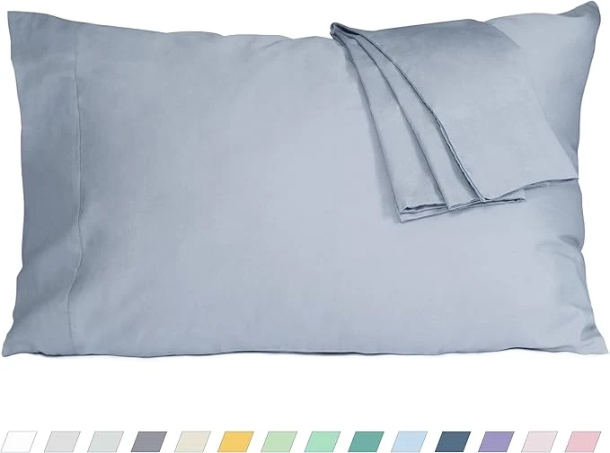 Fine Crafted Pillow Cases King Size Cotton Percale Weave Pillowcases Pre-Shrunk Breathable and Hypoallergenic Pillowcases Set of 2 2 Piece King 20 Inch x 40 Inch Dark Gray Clean