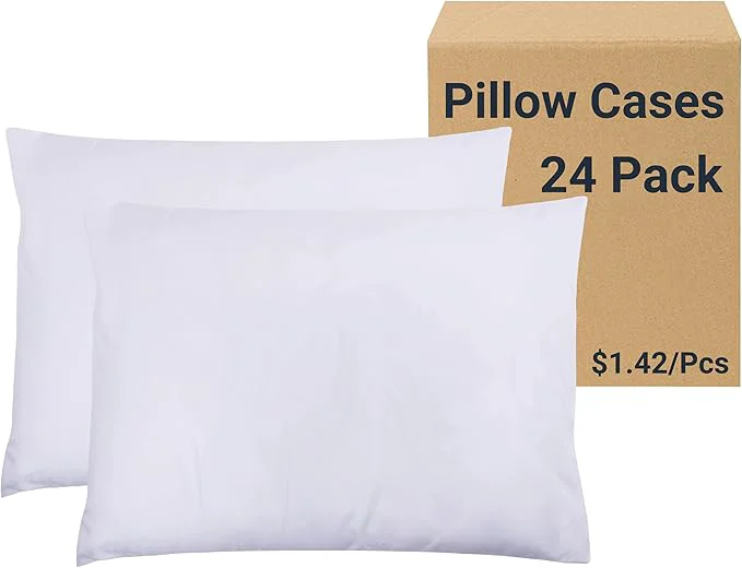 Classic ZPECC White Pillow Cases Bulk 24 Pack - Standard Pillowcases with Envelope Closure Soft Brushed Microfiber Pillow Cover for Hotel Airb amp bs Hospital Bedding Essential Flexible