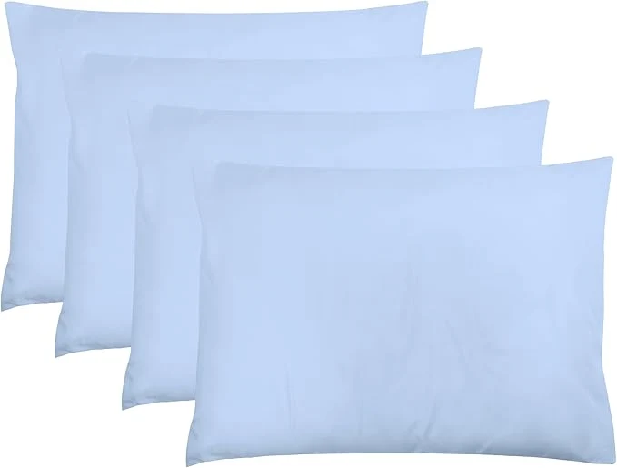 World-Class ZPECC Pillow Cases Queen Size Set of 4 20x30 Envelope Closure Pillowcases Soft Plain Brushed Microfiber Covers Hypoallergenic Breathable Light Blue Expertly Made