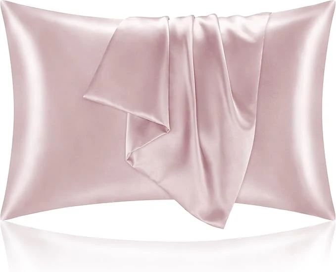 Crafted BEDELITE Satin Pillowcase for Hair and Skin Super Soft and Cooling Similar to Silk Pillow Cases 2 Pack with Envelope Closure Gift for Women Men 20 quot x40 quot King Size Lotus Pink Convenient