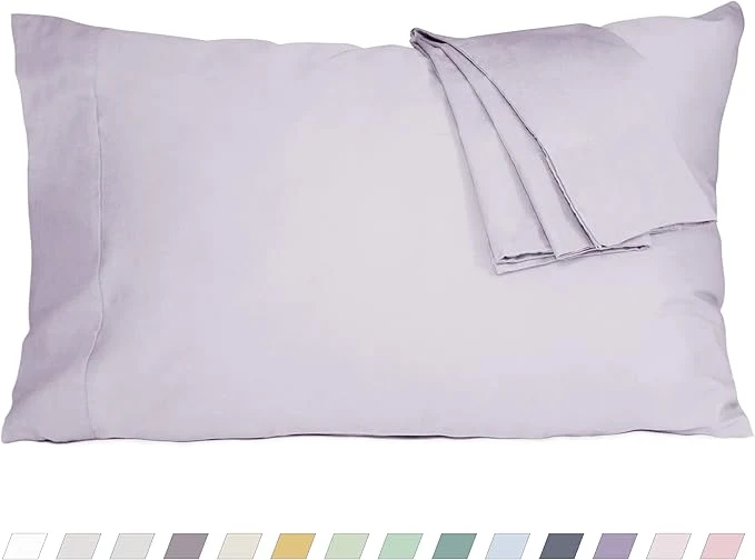 Effective Pillow Cases King Size Cotton Percale Weave Pillowcases Pre-Shrunk Breathable and Hypoallergenic Pillowcases Set of 2 2 Piece King 20 Inch x 40 Inch Light Purple Exceptional