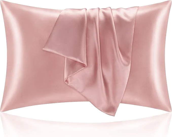 Verified BEDELITE Satin Pillowcase with Zipper Rose Pink King Size Pillow Cases Set of 2 Super Soft and Cooling Similar to Silk Pillow Cases Gift for Women Men 20x36 Inches Professional