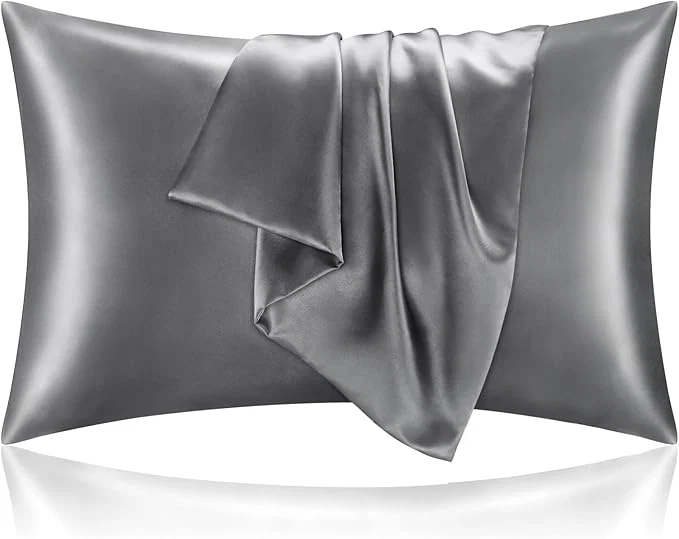 Carefully Designed BEDELITE Satin Pillowcase for Hair and Skin Super Soft and Cooling Similar to Silk Pillow Cases 2 Pack with Envelope Closure Gift for Women Men 20 quot x30 quot Queen Size Dark Grey Premium