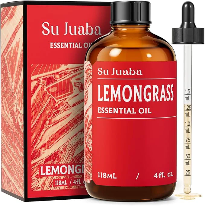 High-Grade SU JUABA Lemongrass Essential Oil 4 Oz Pure Natural Aromatherapy Oil Certified