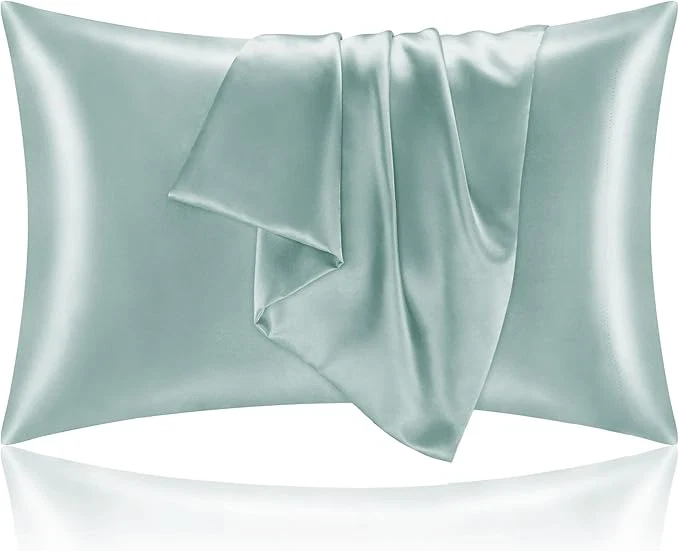 BEDELITE Satin Pillowcase for Hair and Skin Super Soft and Cooling Similar to Silk Pillow Cases 2 Pack with Envelope Closure Gift for Women Men 20 quot x36 quot King Size Haze Blue Powerful