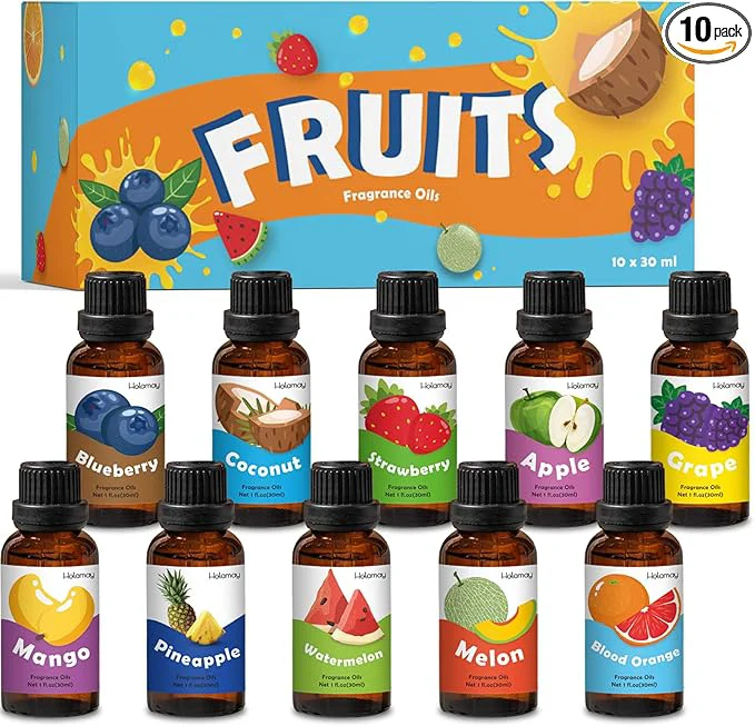 Practical Fruit Fragrance Oil for Candle Soap Making 10x30ml Holamay Essential Oils for Proven