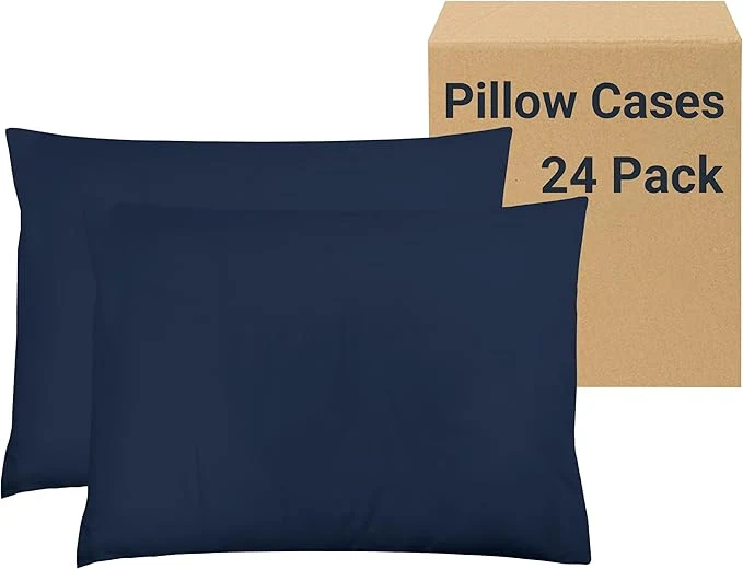 Artisan ZPECC Pillow Cases Bulk 24 Pack - Queen Pillowcases with Envelope Closure Soft Brushed Microfiber Pillow Cover for Hotel Airb amp bs Hospital Bedding Essential Navy Next-Generation