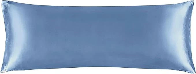 Classic BEDELITE Satin Body Pillow Cover Super Soft and Cooling Body Pillow Pillowcase for Hair and Skin Breathable Silky Full Long Pillowcase Cover 20 quot x54 quot Airy Blue Long-Lasting