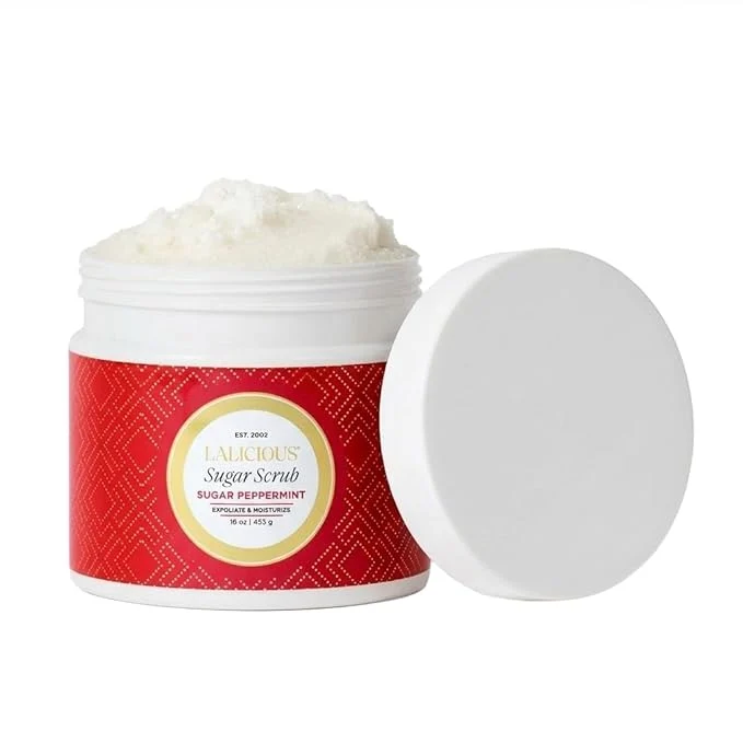 Official LALICIOUS Sugar Peppermint Exfoliating Moisturizing Body Scrub Coconut Oil Smart