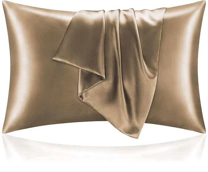 Functional BEDELITE Satin Pillowcase for Hair and Skin Super Soft and Cooling Similar to Silk Pillow Cases 2 Pack with Envelope Closure Gift for Women Men 20 quot x30 quot Queen Size Tawny Brown Efficient