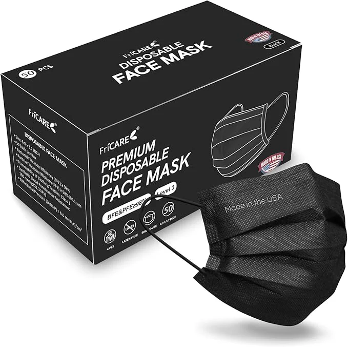 High-Performance FriCARE Made in USA Disposable Face Masks 4-Ply ASTM Level 3 Medical Grade Green