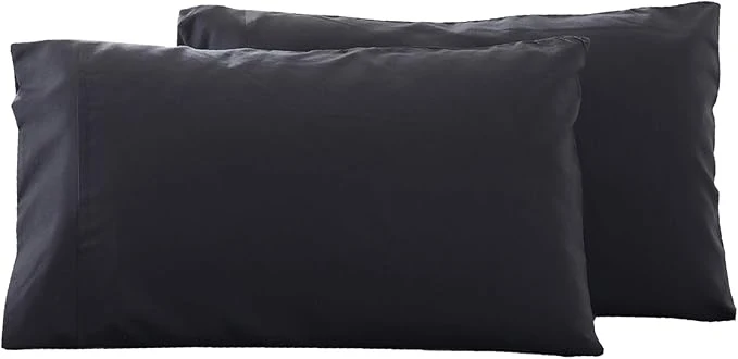 Elegant Microfiber Queen Bed Pillowcases 2 Pack Super Soft Bed Pillow Covers Envelope Closure Wrinkle Fade and Stain Resistant 20x30 Black Sustainable