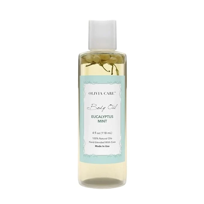 Fast Olivia Care Body Oil Eucalyptus Mint Vegan Natural Hydrating Moisturizing Carefully Designed