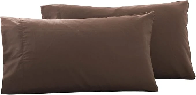 Stylish Microfiber Standard Bed Pillowcases 2 Pack Super Soft Bed Pillow Covers Envelope Closure Wrinkle Fade and Stain Resistant 20x26 Coffee Reliable