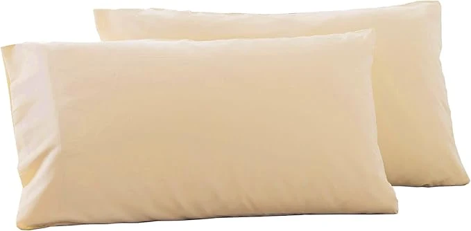 Stylish Microfiber Bed Pillowcases 2 Pack King Size Super Soft Bed Pillow Covers Envelope Closure Wrinkle Fade and Stain Resistant 20x36 Beige Genuine