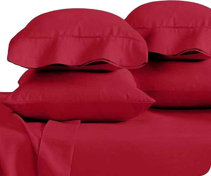 Advanced Bare Home Microfiber King Size Pillowcases - 4 Pack Red 20x40 Green