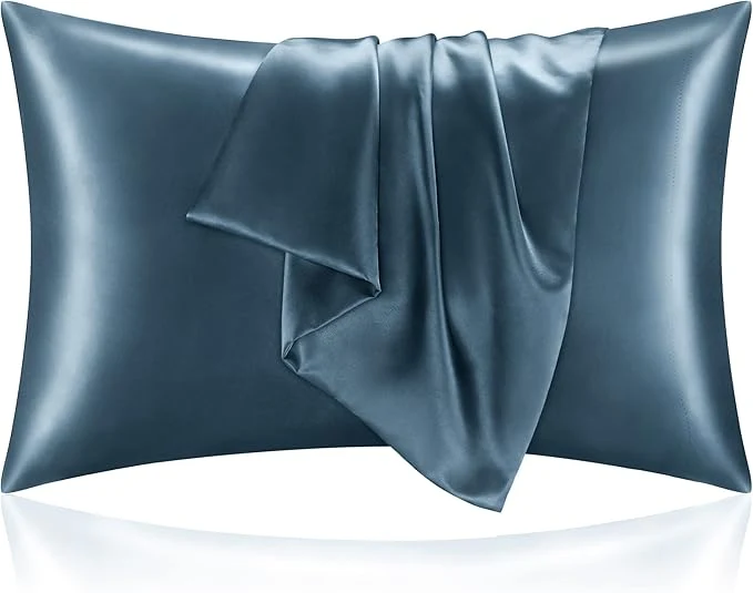 Superior BEDELITE Satin Pillowcase for Hair and Skin Super Soft and Cooling Similar to Silk Pillow Cases 2 Pack with Envelope Closure Gift for Women Men 20 quot x30 quot Queen Size Bluesteel Professional