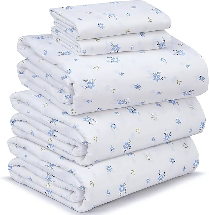 Excellent RUVANTI Cotton Sheets – Split King Size Percale Bedding Cooling amp Breathable Floral Design Durable with a Crisp Soft amp Comfortable Feel 16 quot Deep Pocket 5-Piece Set Phulkari Quality