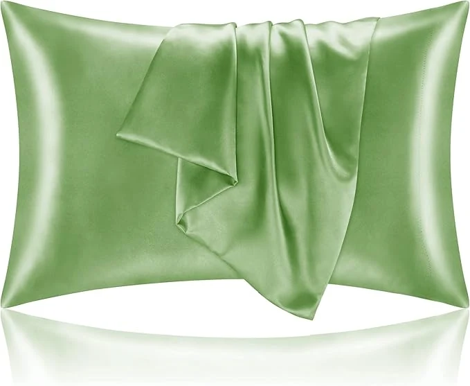 Premium Material BEDELITE Satin Pillowcase for Hair and Skin Super Soft and Cooling Similar to Silk Pillow Cases 2 Pack with Envelope Closure Gift for Women Men 20 quot x36 quot King Size Sage Green Unique