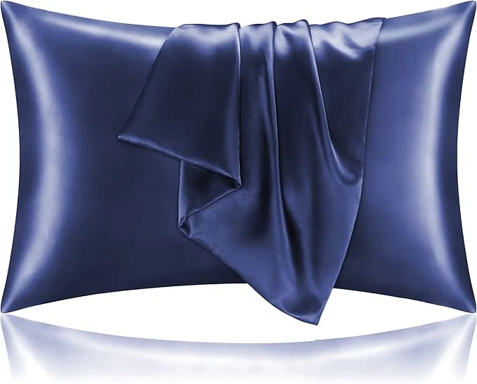 Original Design BEDELITE Satin Pillowcase for Hair and Skin Super Soft and Cooling Similar to Silk Pillow Cases 2 Pack with Envelope Closure Gift for Women Men 20 quot x36 quot King Size Navy Next-Generation