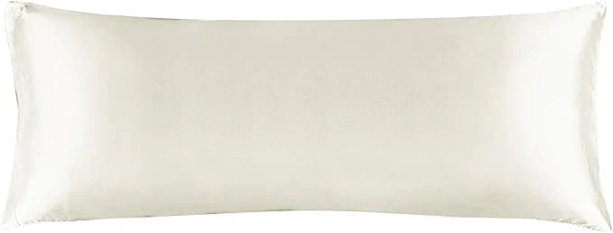 Smooth BEDELITE Satin Body Pillow Cover Super Soft and Cooling Body Pillow Pillowcase for Hair and Skin Breathable Silky Full Long Pillowcase Cover 20 quot x54 quot Ivory Optimized