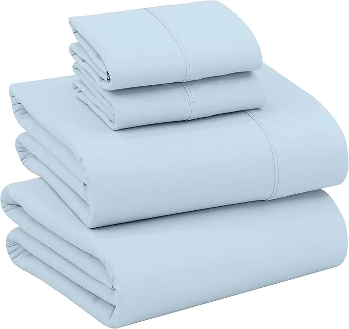 Original Design RUVANTI Cotton Sheets – King Size Percale Bedding Cooling amp Breathable Durable with a Crisp Soft amp Comfortable Feel 16 quot Deep Pocket 4-Piece Set Baby Blue Sophisticated