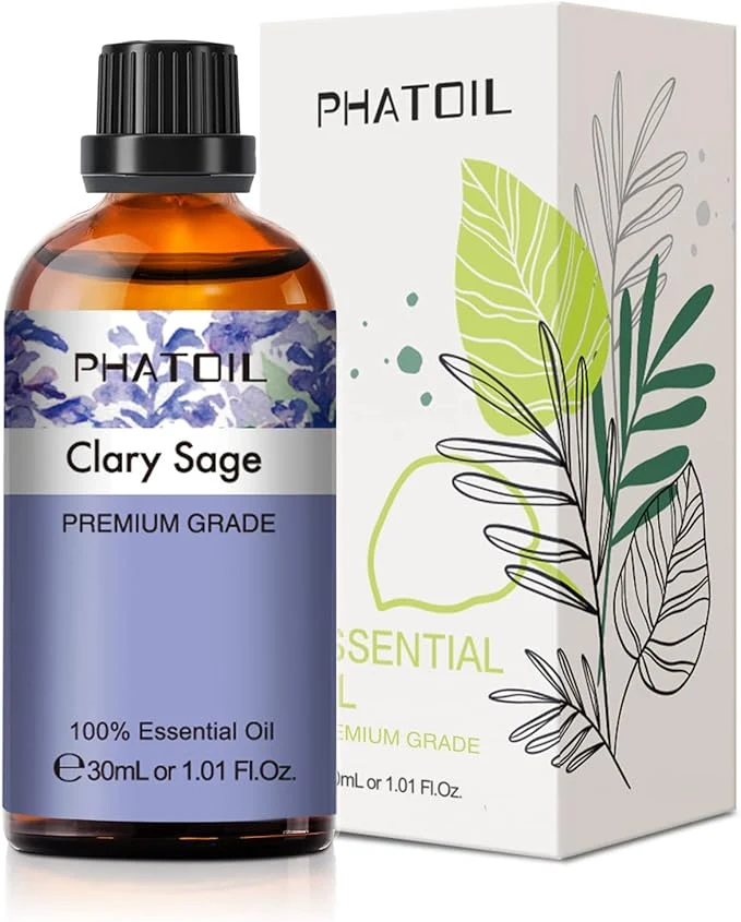 Relaxed Clary Sage Essential Oil 1.01Fl.Oz PHATOIL Pure Essential Oil Singles Crafted