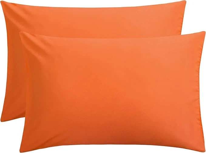 High-Grade FLXXIE Pillow Cases Queen Soft Microfiber Pillow Covers with Envelope Closure Wrinkle Resistant Pillowcases 2 Piece Set 20x30 Orange Fine