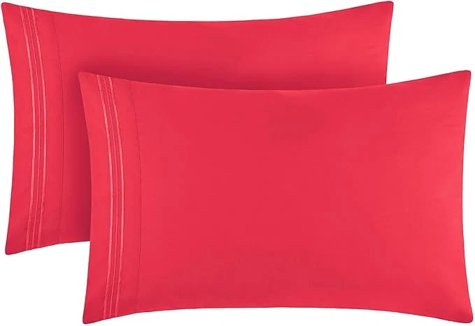 Fashionable Mellanni Pillow Cases - Luxury Extra Soft Cooling Pillow Covers - 2 PC Iconic Collection Pillowcases - Envelope Closure Standard Queen 20 quot x 30 quot Hot Pink Exceptional
