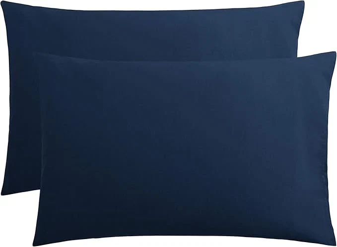Advanced FLXXIE Pillow Cases Queen Soft Microfiber Pillow Covers with Envelope Closure Wrinkle Resistant Pillowcases 2 Piece Set 20x30 Navy Exclusive
